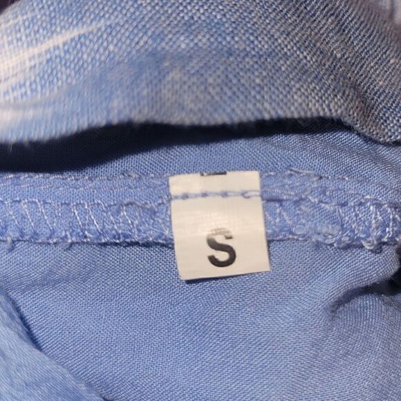 Anthropologie Deep-V Midi Cut Out Strappy Dress Blue Red Watercolor S - Picture 12 of 14